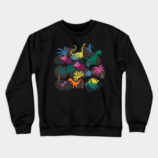 Dinosaur Jungle - Sunshine Brights - cute Dino design by Cecca Designs Crewneck Sweatshirt